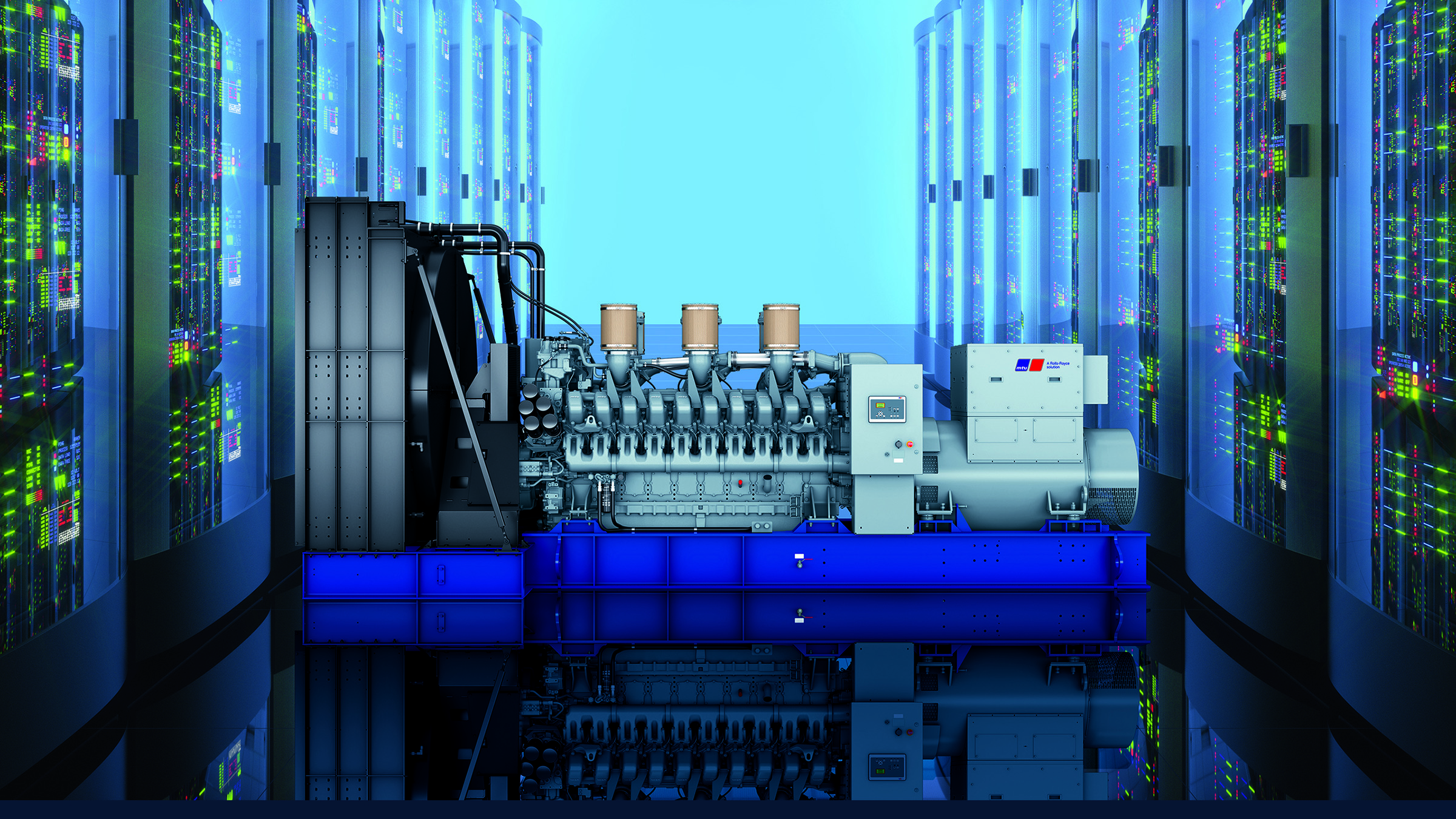 Rolls-Royce is supplying a total of 31 mtu emergency gensets and a complete mtu EnergetIQ control system for the latest data center of a leading global provider of hyperscale data center solutions in Japan.  With a designed capacity of 45.9MW it is one of the largest data centers in Japan. Rolls-Royce liefert insgesamt 31 mtu-Notstromaggregate und ein komplettes mtu EnergetIQ-Steuerungssystem für das neueste Rechenzentrum eines weltweit führenden Anbieters von Hyperscale-Rechenzentrumslösungen in Japan.  Mit einer Leistung von 45,9 MW ist es eines der größten Rechenzentren in Japan. 