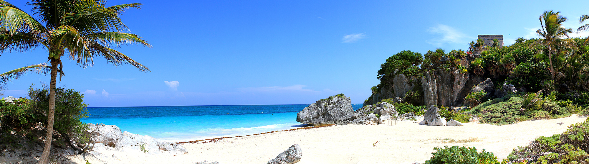 panoramique plage et ruines de tulum - Mexique